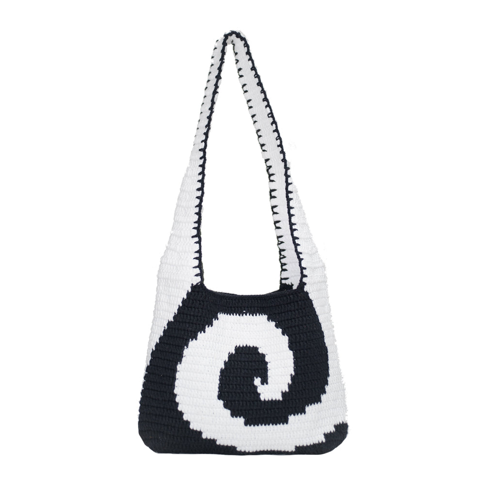 Lamsa Bekaa x Slow Factory |  Black and White Spiral Bag