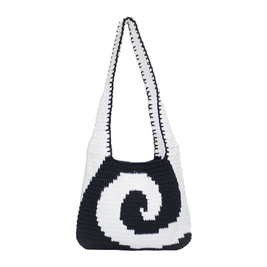 Lamsa Bekaa x Slow Factory |  Black and White Spiral Bag