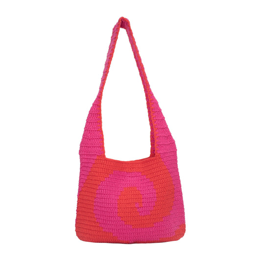 Lamsa Bekaa x Slow Factory |  Pink and Red Spiral Bag